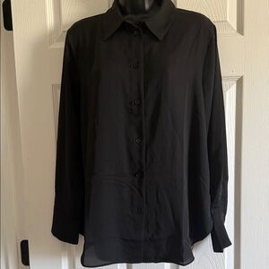 Classic Black Button-Up Blouse